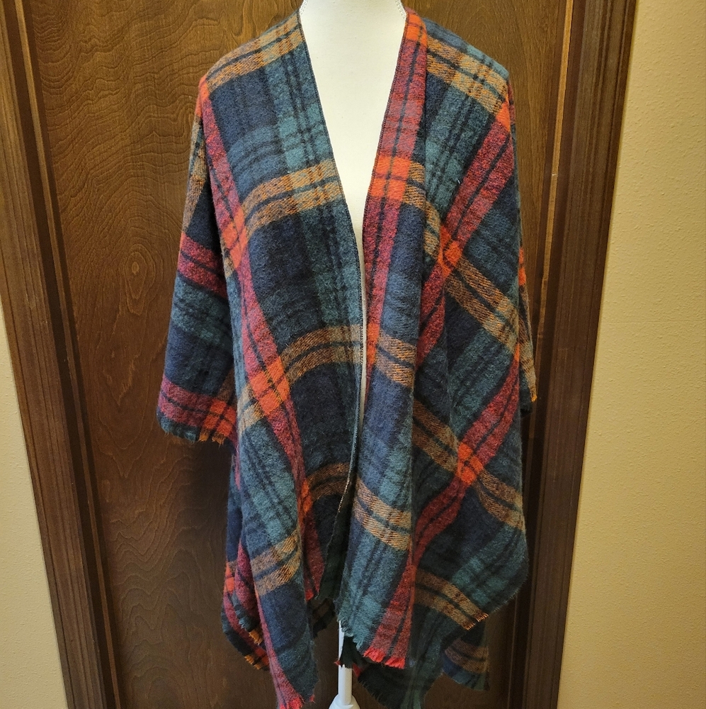 Womens Plaid Wool Wrap